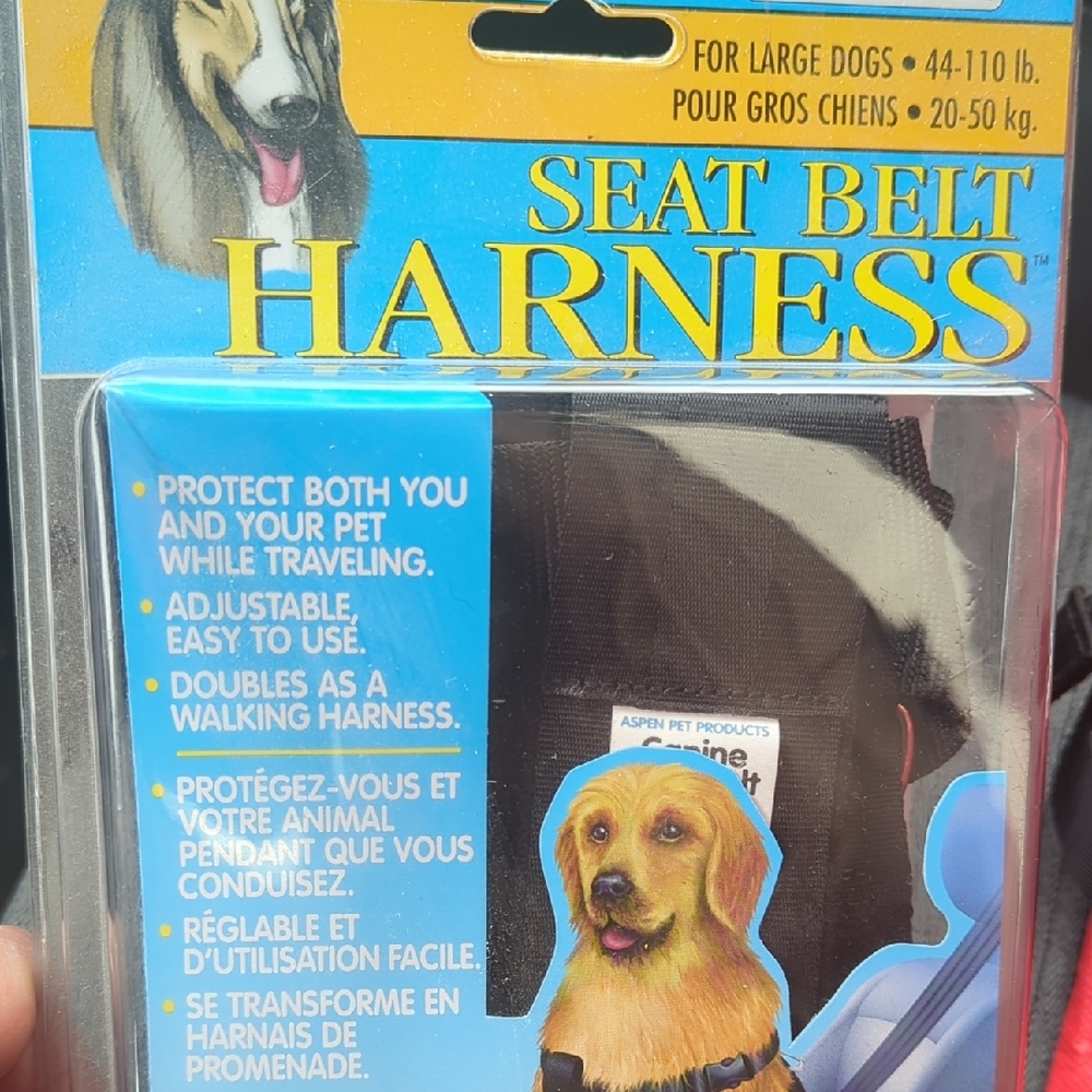 Canine Seat Belt Harness for Large Dogs - Black